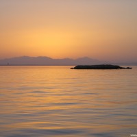 Sonnenuntergang auf der Rückfahrt nach Hurghada, September 2002