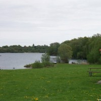 Blick von der Tauchbasis zum See, Mai 2005