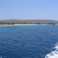 Blick vom Tauchplatz auf die Menjangan Insel, September 2007