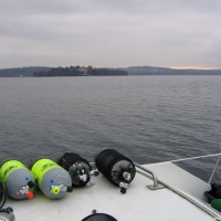 Blick zur Insel Mainau auf dem Rückweg, November 2005