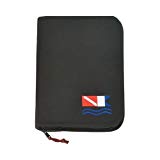 New Innovative Scuba 6 Ring Zippered Log Book Binder for SSI Log Book Pages - Black with Diver Down Flag